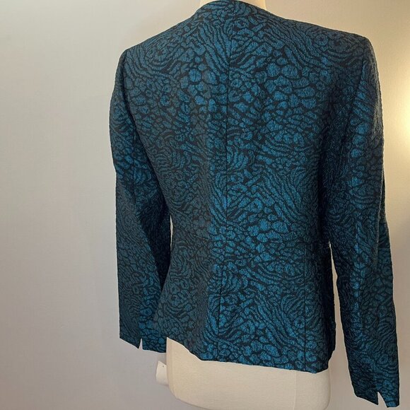 Kasper Women's Metallic Jacquard Animal Print Jacket - Size 4 - NWT - Picture 4 of 5